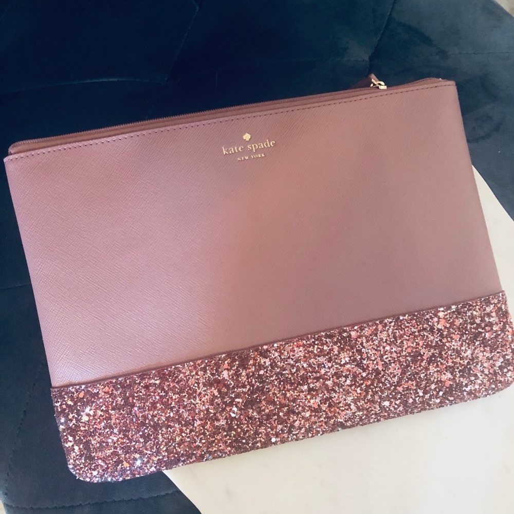 Kate Spade pink and glitter clutch